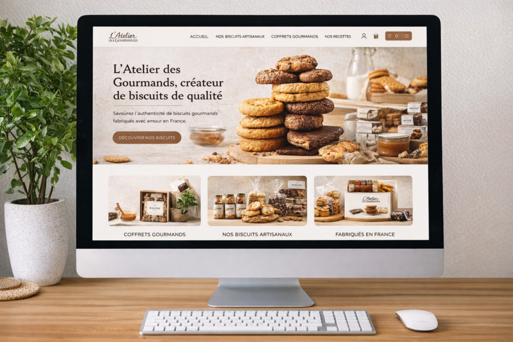Photo d'un ordinateur sur la page internet de notre site web